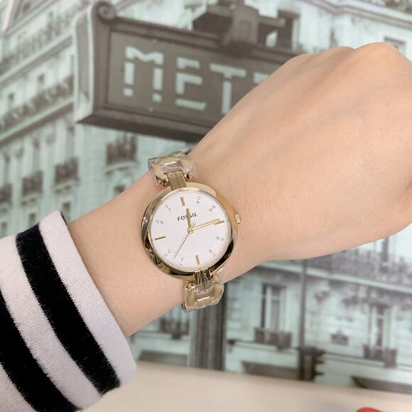 Fossil BQ3852 Kerrigan Three-Hand Gold-Tone Stainless Steel Watch - Picture 1 of 5